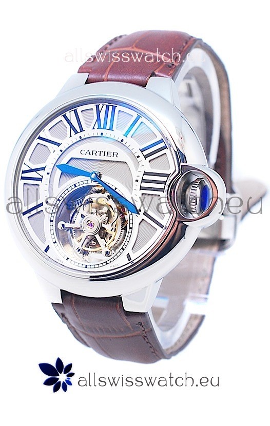 Cartier Ballon de Bleu Flying Tourbillon Swiss Silver Watch