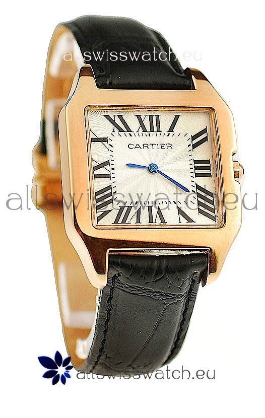 Cartier Santos 100 Ladies Japanese Replica Gold Watch