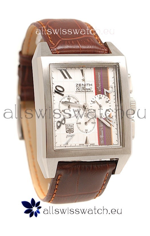 Zenith El Primero 40th Anniversary Chronograph Japanese Watch in White Dial