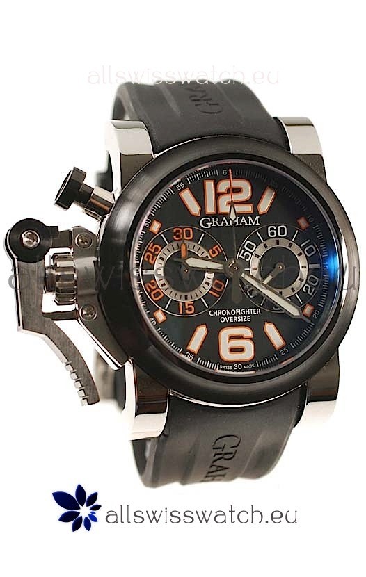 Graham Chronofighter Oversize Diver Swiss Watch in Orange Markers 