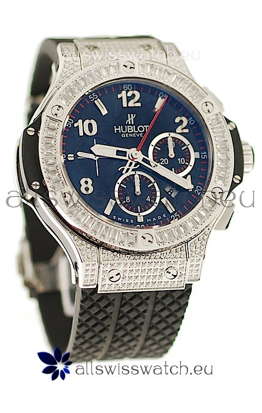 Hublot Big Bang Swiss Watch with Diamonds Embedded Case and Bezel
