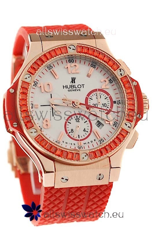 Hublot Gold Big Bang Tutti Fruitti Red Swiss Replica Watch
