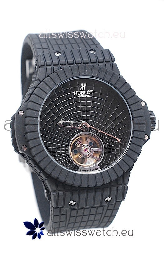 Hublot Black Caviar Tourbillon Japanese Replica Watch