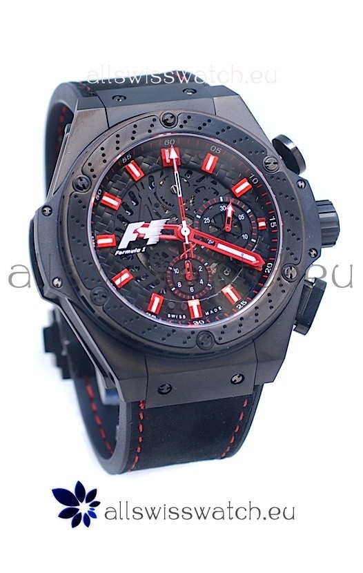 Hublot Big Bang F1 Edition King Power Swiss Replica Black Ceramic Watch