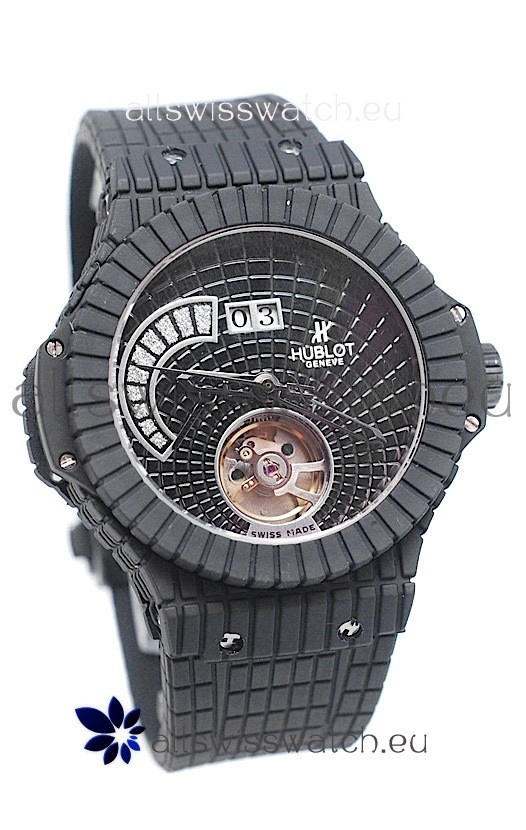 Hublot Black Caviar Tourbillon Power Reserve Japanese Replica Watch