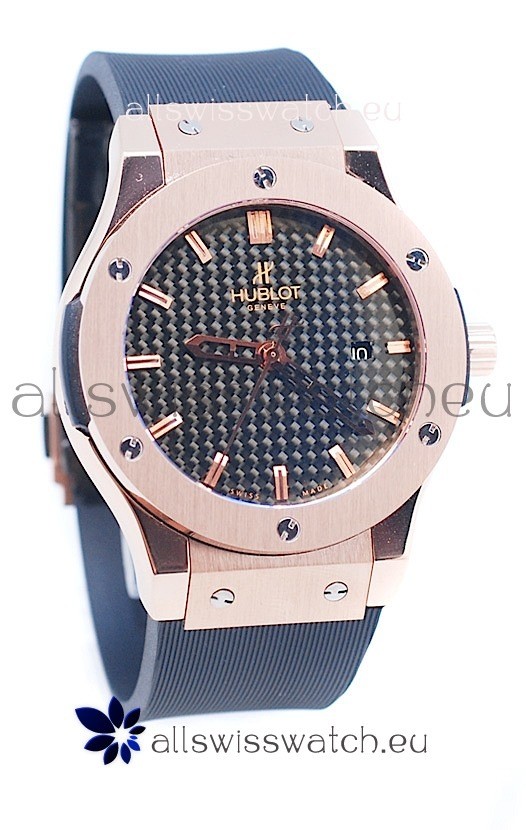 Hublot Classic Fusion Rose Gold Carbon Dial Watch