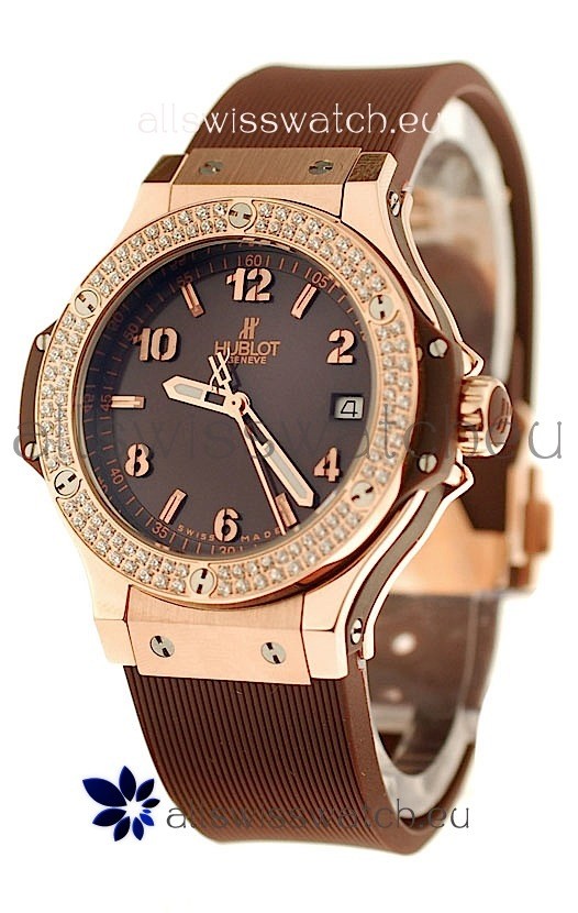 Hublot Big Bang King Cappuccino Diamonds Swiss Replica Quartz Watch