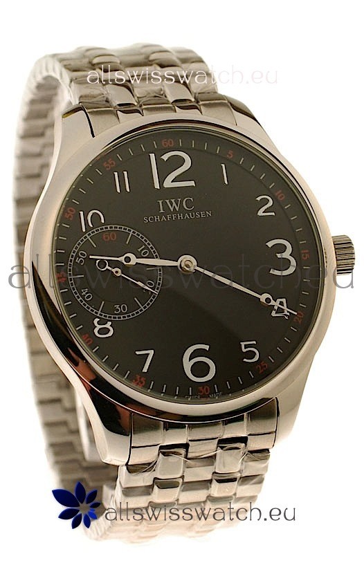 IWC Portugese Automatic Japanese Replica Watch in Black Dial