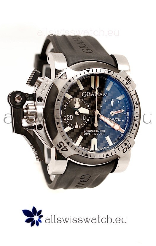 Graham Oversize Chronofighter Swiss Replica Watch in Black