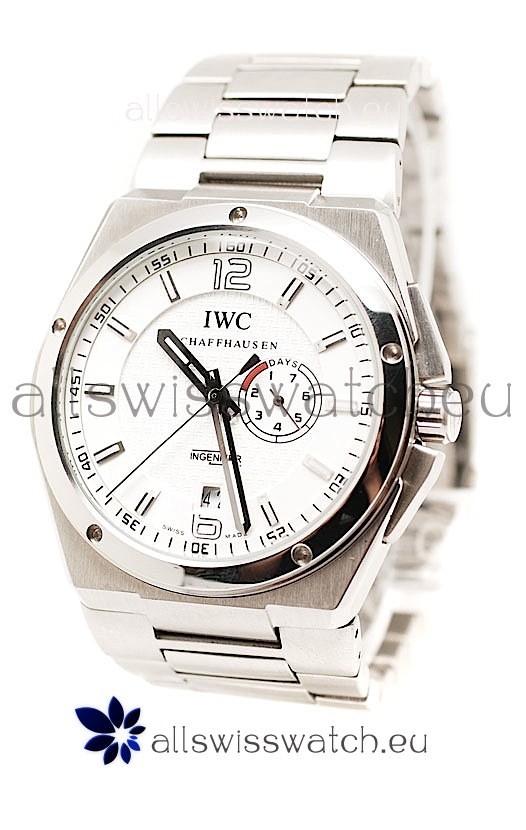 IWC Big Ingenieur Japanese Replica Steel Watch in White Dial