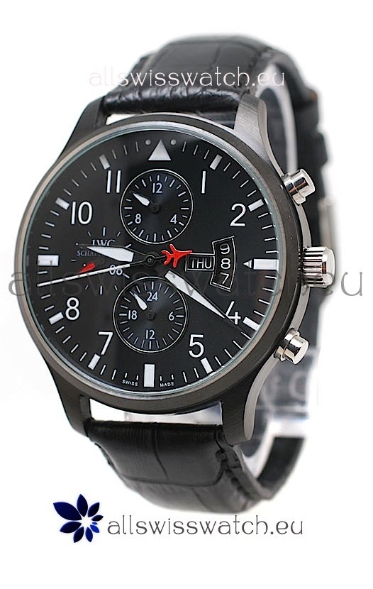 IWC Pilot Spitfire Automatic Japanese PVD Watch in Black 