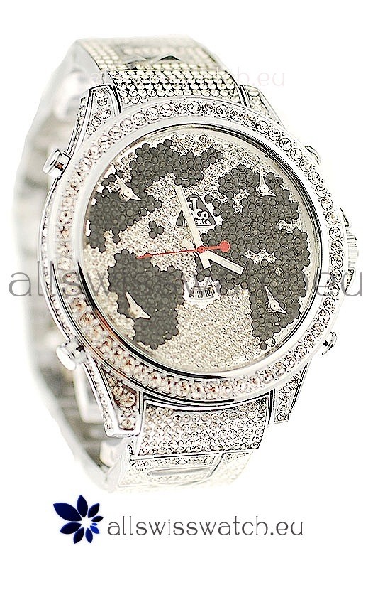 Jacob & Co Diamond Japanese Replica Watch in Black/White Diamond Dial