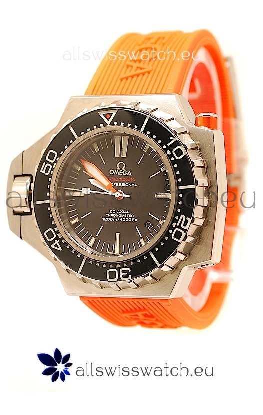 Omega Seamaster Ploprof 1200M Swiss Watch in Orange Strap