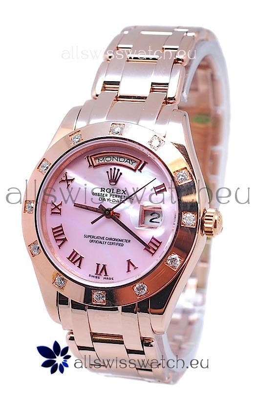 Rolex Day Date Pink Mother of Pearl Swiss Replica Watch
