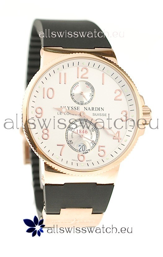 Ulysse Nardin Maxi Marine Chronometer Japanese Replica Rose Gold Watch