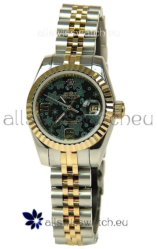 Rolex Datejust Floral Motif Ladies Swiss Replica Watch