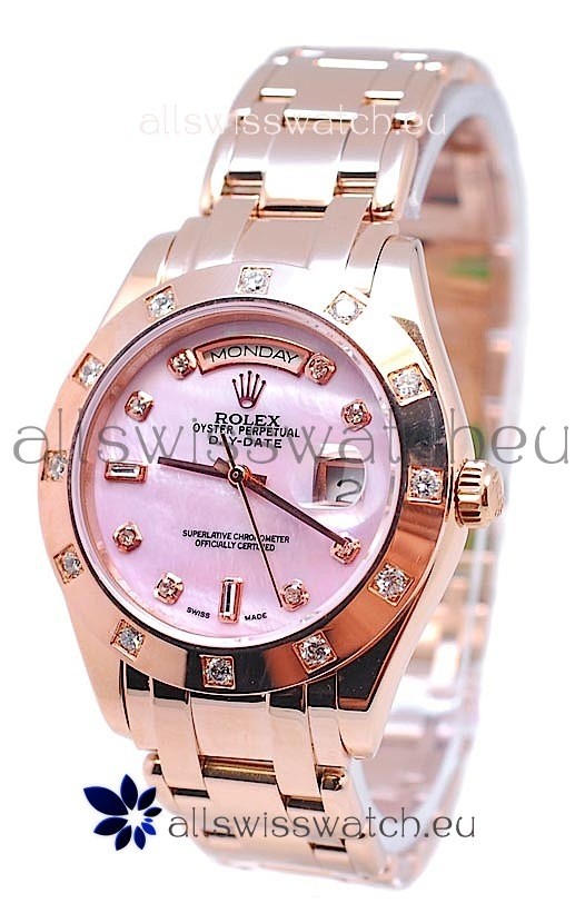 Rolex Day Date Pink Mother of Pearl Japanese Replica Watch