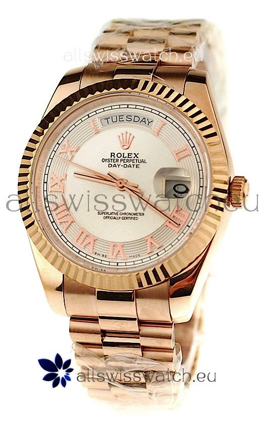 Rolex Day Date Pink Gold Swiss Replica Watch