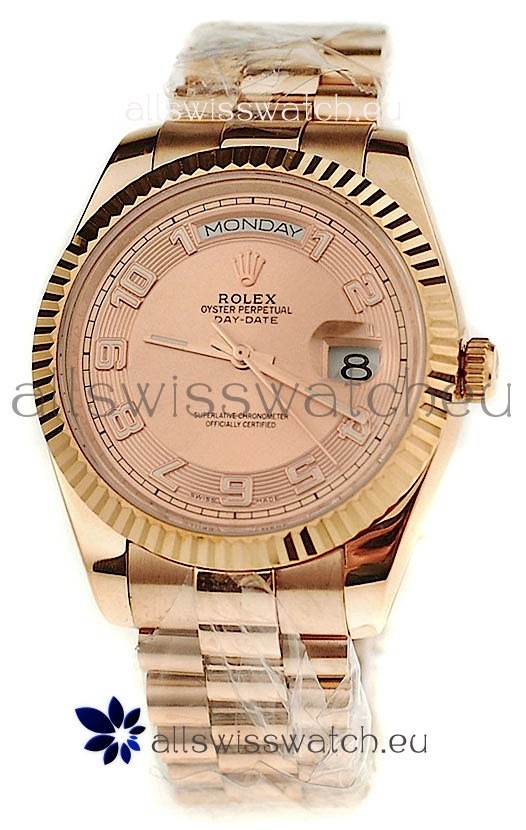 Rolex Day Date Pink Gold Japanese Replica Watch