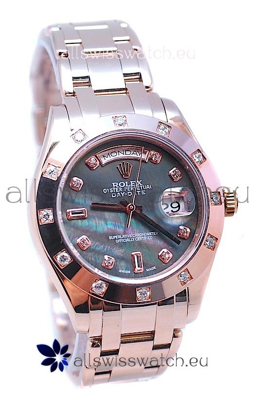 Rolex Day Date Black Mother of Pearl Japanese Replica Watch