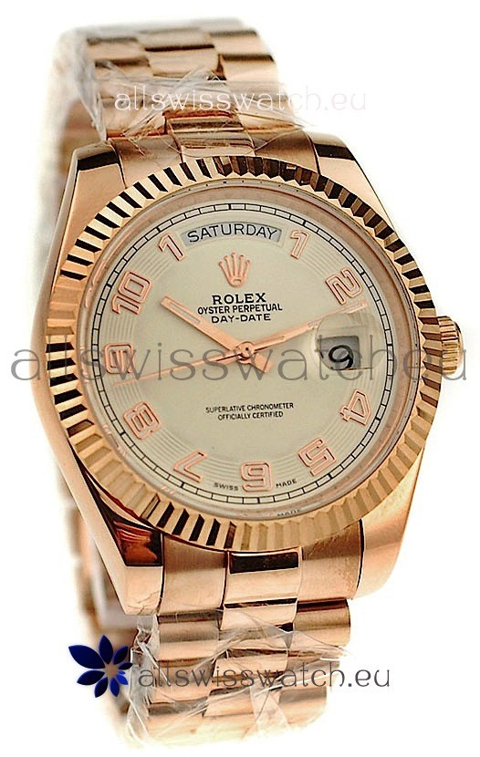 Rolex Day Date Pink Gold Swiss Replica Watch