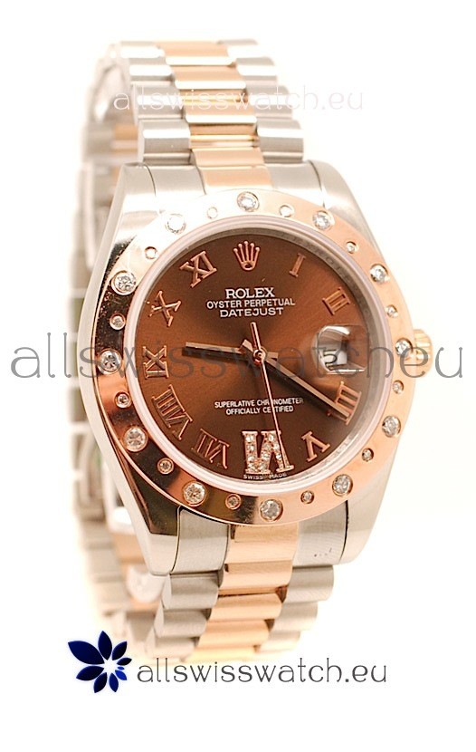 Rolex DateJust Mid-Sized Rose Gold Japanese Replica Watch 