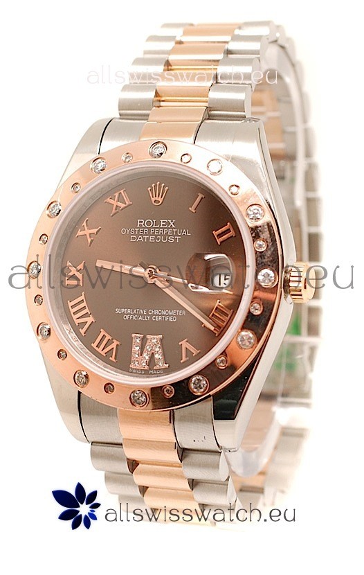 Rolex DateJust Mid-Sized Swiss Replica Rose Gold Watch