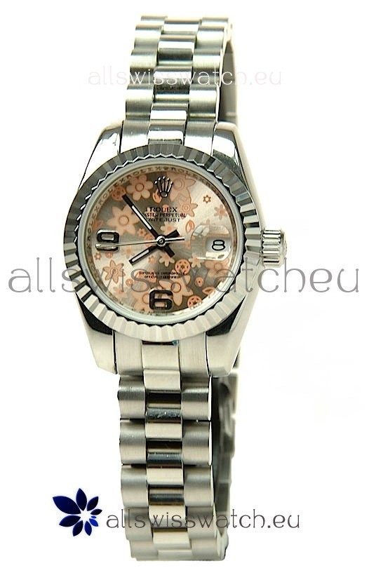 Rolex Floral Motif Datejust Ladies Replica Watch