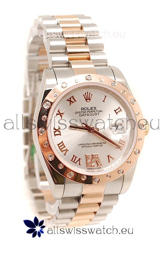 Rolex DateJust Mid-Sized Swiss Replica Rose Gold Watch
