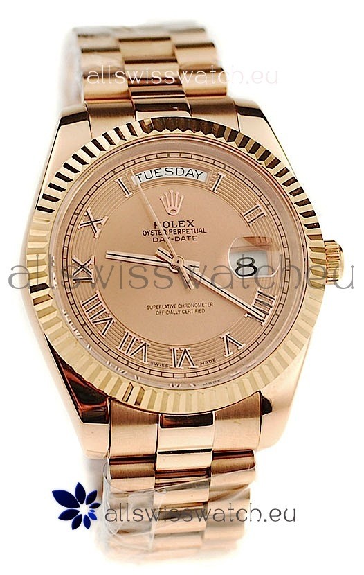 Rolex Day Date Pink Gold Japanese Replica Watch