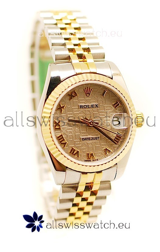 Rolex DateJust Mid-Sized Japanese Replica Two Tone Watch