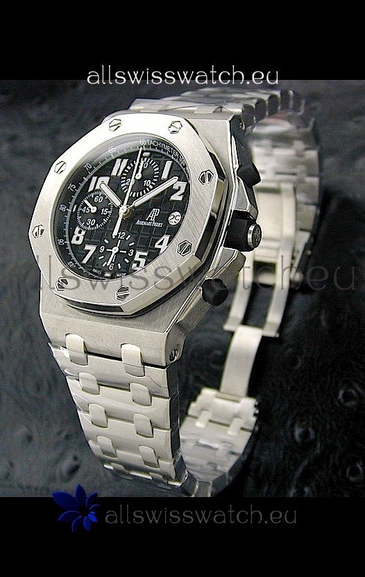 Audemars Piguet Royal Oak Watch in Black Safari Dial - Secs hand 9 O Clock