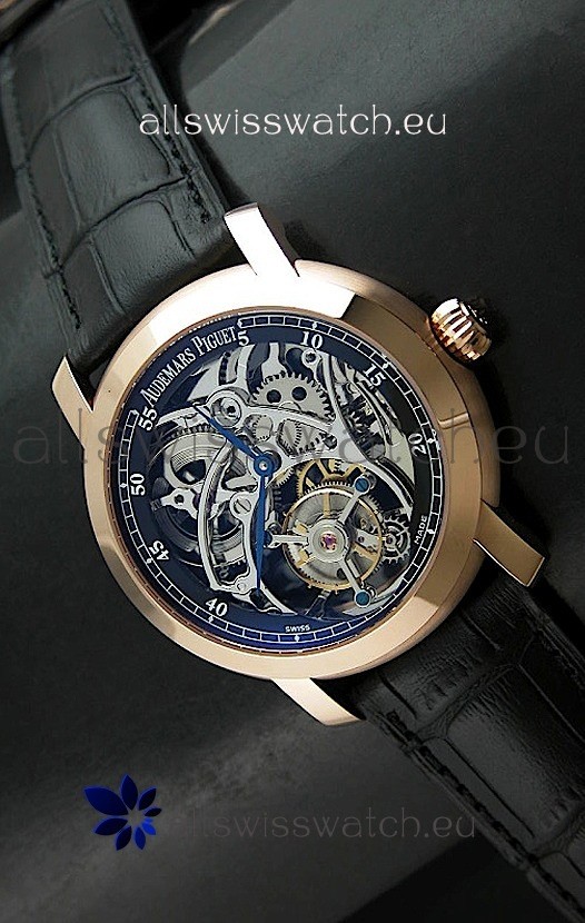 Audemars Piguet Jules Audemars Tourbillon Swiss Watch in Pink Gold