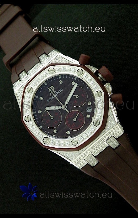 Audemars Piguet Royal Oak Ladies Alinghi Limited Edition Japanese Watch in Maroon