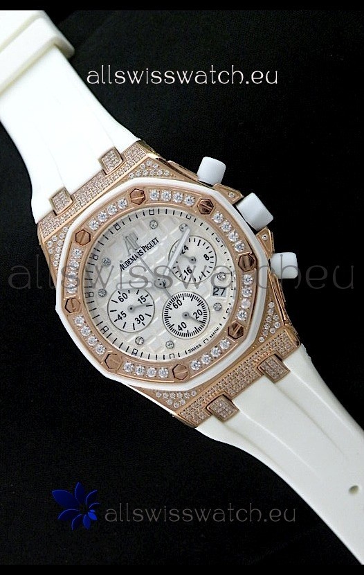 Audemars Piguet Royal Oak Ladies Alinghi Limited Edition Japanese Watch in White