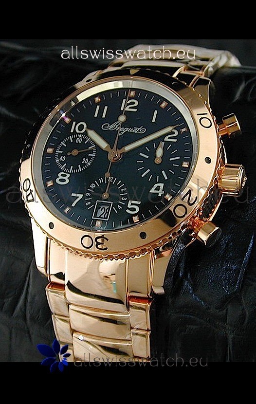 Breguet Aeronavale Swiss Replica Watch in Pink Gold