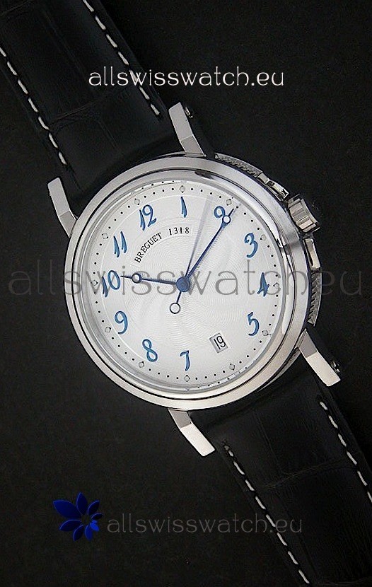Breguet De La Marine Swiss Replica Steel Watch in White Dial