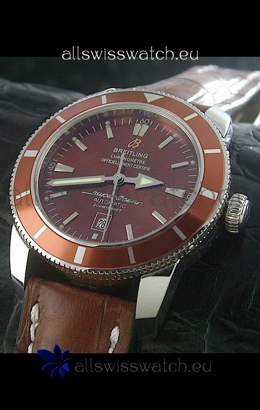 Breitling Superocean Swiss Replica Watch in Brown Dial