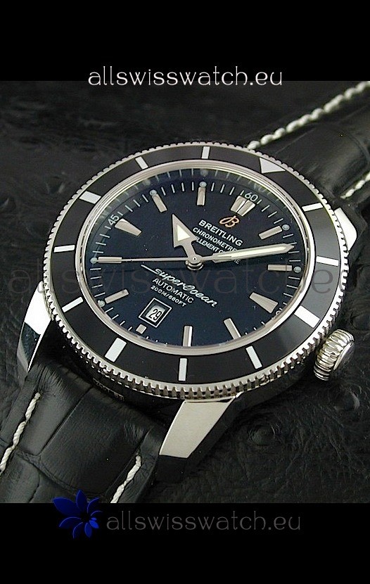 Breitling Superocean Swiss Replica Watch in Black Dial