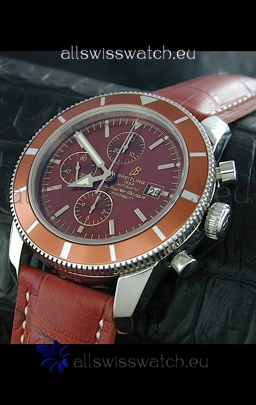 Breitling Superocean Swiss Replica Watch in Brown Dial