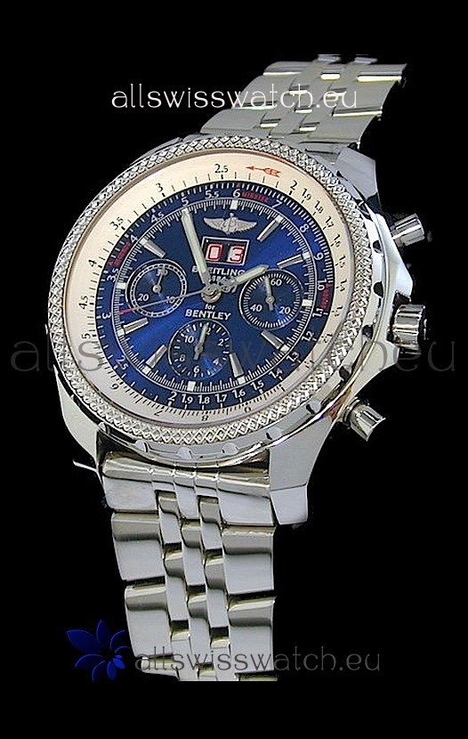 Breitling Bentley 6.75 in Swiss Replica Watch in Blue Dial