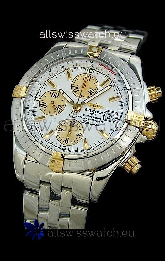 Breitling Windrider Swiss Replica Watch in Two Tone White Dial