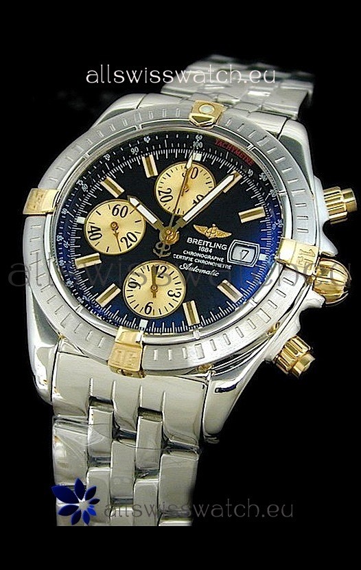 Breitling Windrider Swiss Replica Watch in Black Dial Two Tone Markers