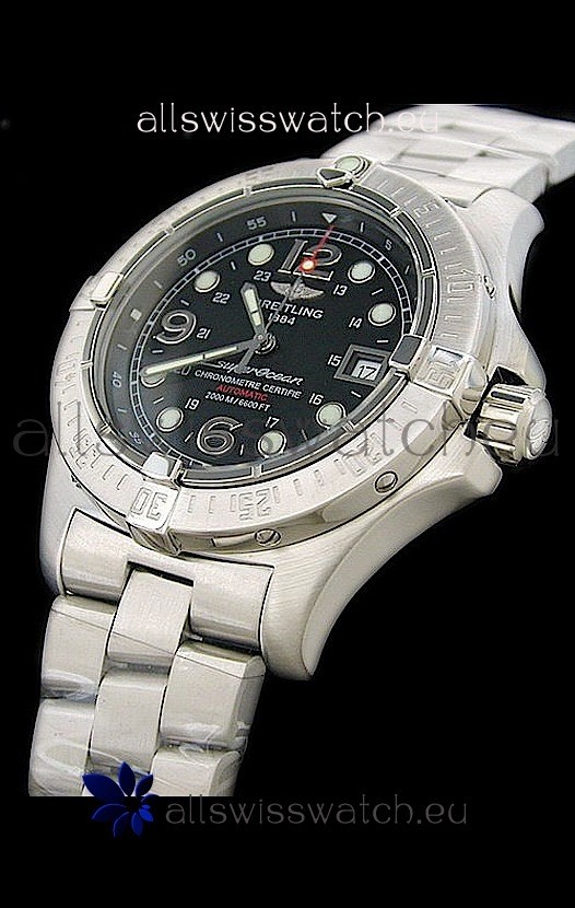 Breitling Superocean Steelfish Swiss Replica Watch in Black Dial