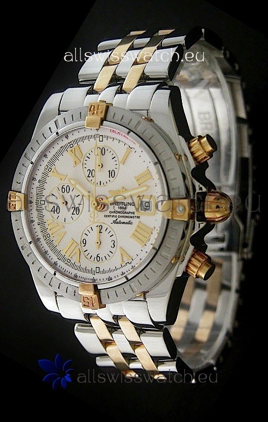 Breitling Chronomat Evolution Swiss Replica Watch in White Dial