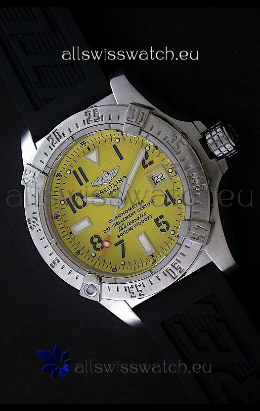 Breitling Avenger Seawolf Swiss Replica Watch in Yellow Dial 