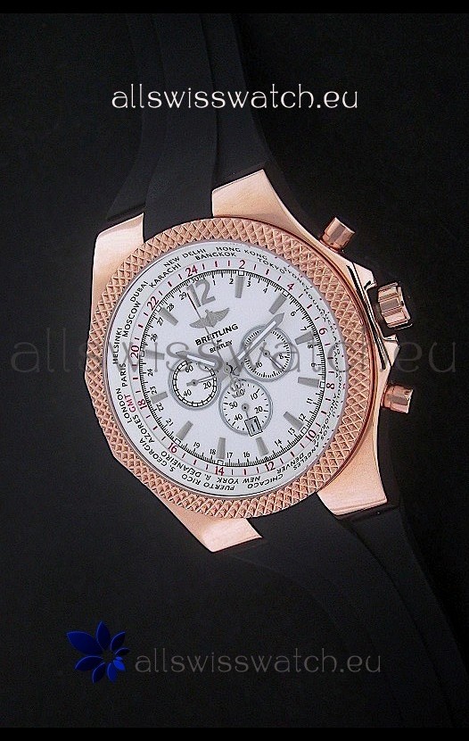 Breitling Bentley Chronograph Japanese Replica Watch in White Dial