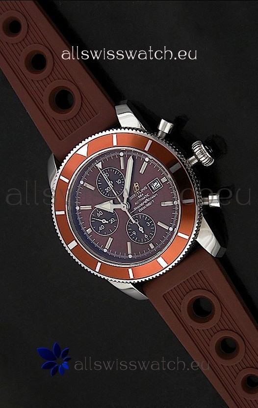 Breitling Superocean Swiss Replica Watch in Brown Dial
