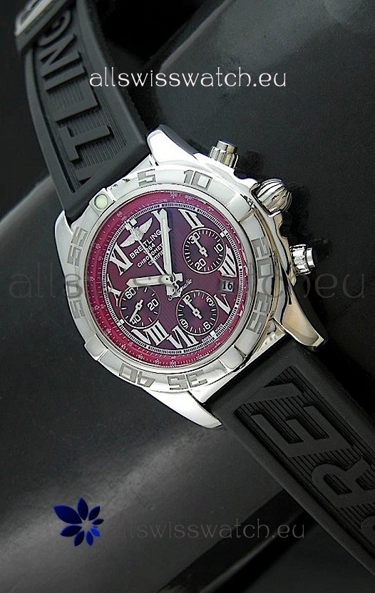 Breitling Chronomat Swiss Replica Watch in Rubber Strap