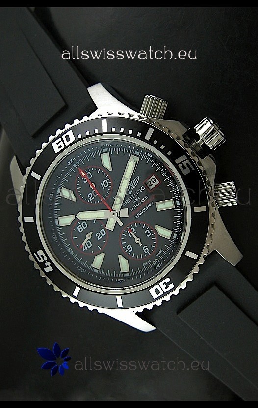 Breiting Superocean Chronograph Swiss Replica Watch in Black Dial - 1:1 Mirror Replica 